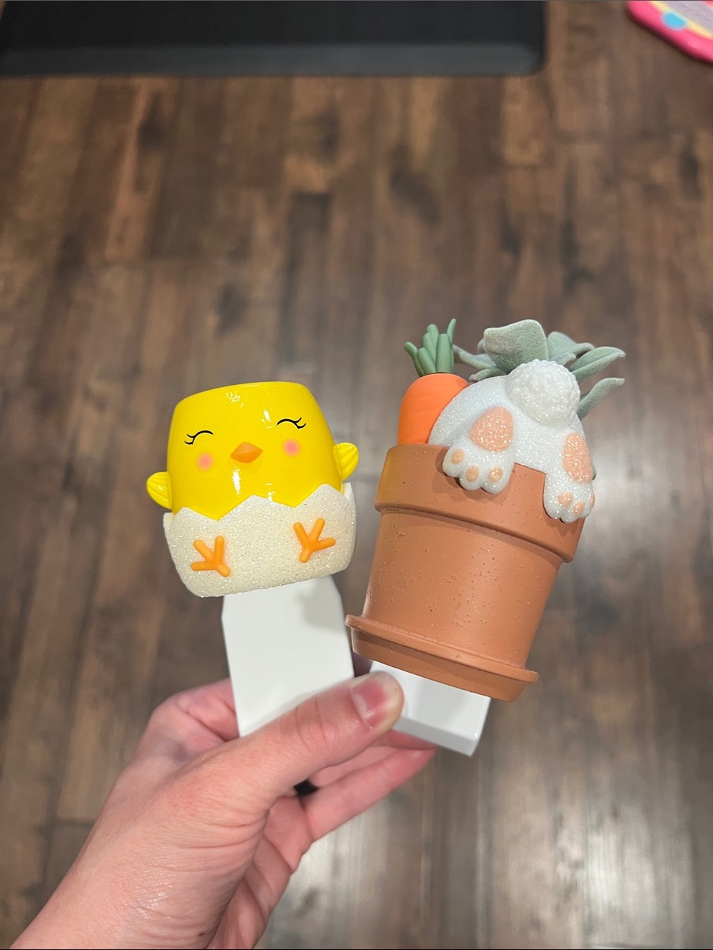 Bath & Body Works Yellow Chick and Pastel Bunny Succulent Accent